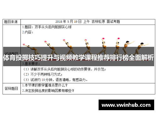 体育投掷技巧提升与视频教学课程推荐排行榜全面解析